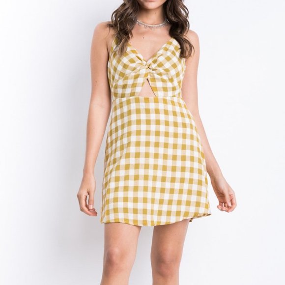 GINGHAM CUTOUT DRESS COTTON CANDY LA NWT S - Picture 5 of 8
